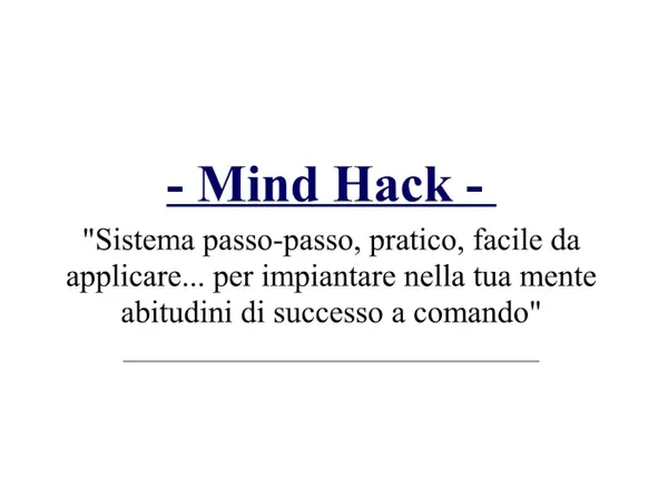 Mind Hack – Valerio Conti